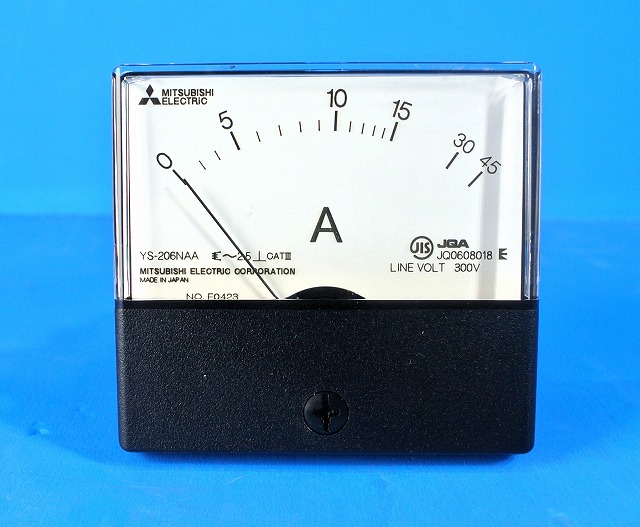 三菱電機　交流電流計 角形計器　YS-206NAA B 0-15-45A DRCT N