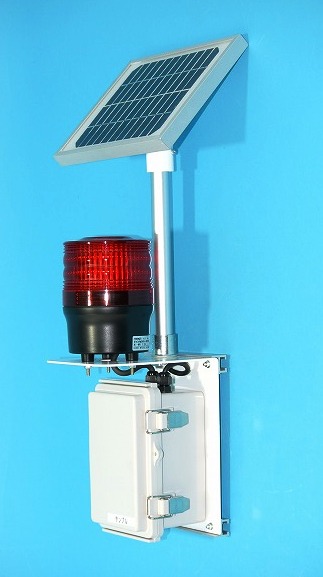 日恵製作所（NIKKEI）　VM09S-007KR/J1　赤 ニコソーラー・タフ　ソーラー式LED回転灯（人感センサー仕様） Φ90