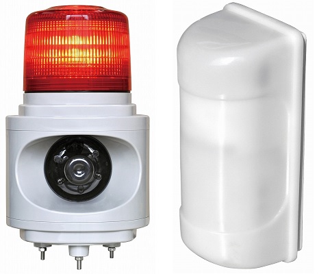 簡易車両入出庫警告灯　パッシブ赤外線センサー+警告灯セット