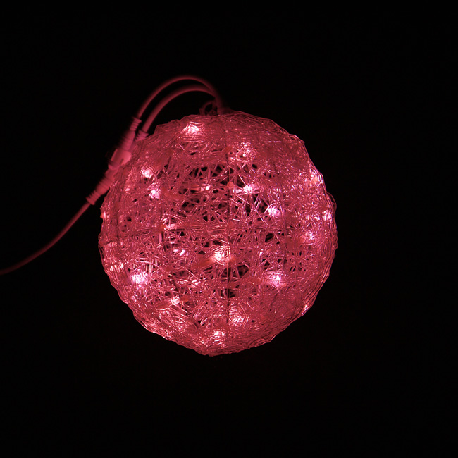 LEDグローボール　LED-BALL-P-200　　Ф200　ピンク