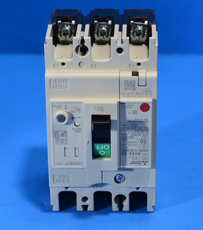 通販 | 三菱電機 NV63-SV 3P30A 30mA 110-440VAC 漏電遮断器（ELB） （136） | アドウイクス株式会社
