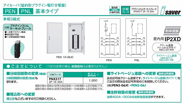 全国宅配無料 エスケイアール日東工業 PNL3-06JC アイセーバ標準電灯分