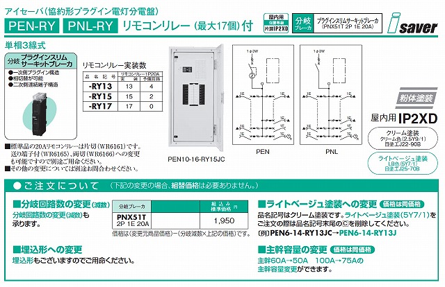 日東工業 PEN10-30JC アイセーバ標準電灯分電盤 :PEN10-30JC:箕面電材