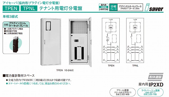 日東工業 TPNL15-36HJC テナント用・アイセーバ電灯分電盤 :TPNL15