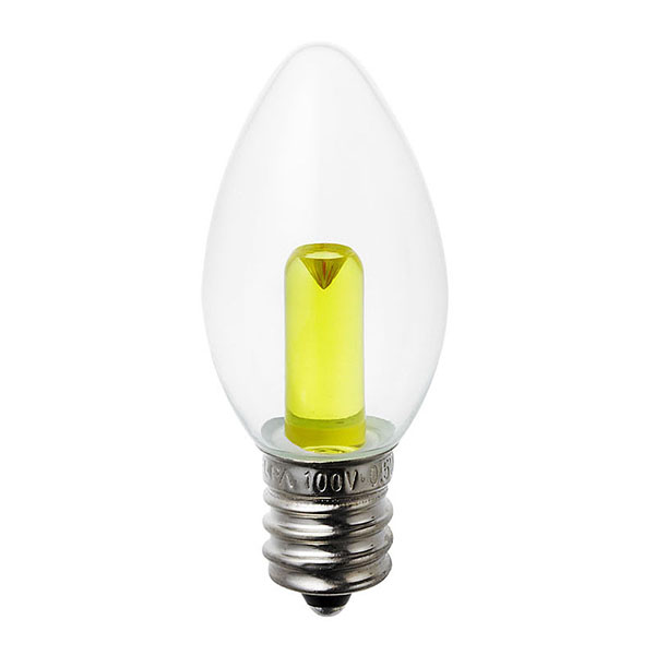 LED装飾電球　ローソク球（C7)　E12　クリアイエロー　LDC1CY-G-E12-G309　（10入）