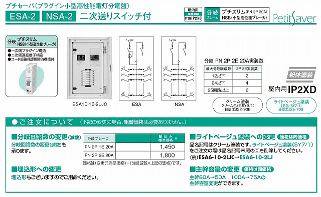 日東工業 Nsa6 36 2lj ライトベージュ Nsa6 36 2ljc クリーム プチセーバ標準電灯分電盤 二次送りスイッチ付 サーキットの激安通販 プチセーバー プラグイン小型高性能電灯分電盤 日東工業 システムラック 開閉器盤 制御盤 警報盤 特定用途別分電盤