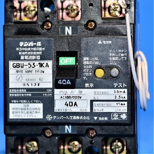 【2021新作】 GBU-53.1EC 40A 30MA テンパール 漏電遮断器 単3中性線欠相保護付 U5301EC4030V kids