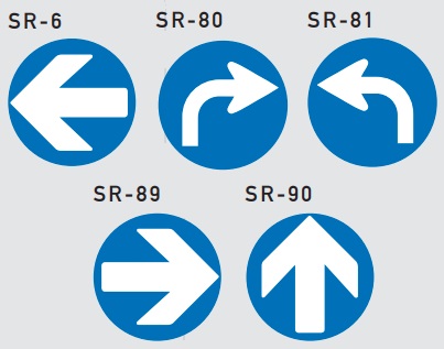 スーパーロードポップサイン用面板（1枚）　SR-6・SR-80・SR-81・SR-89・SR90　上部レギュラー面板(丸)　矢印