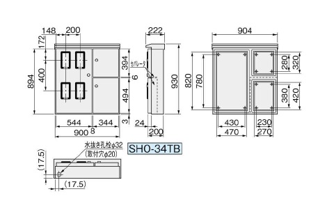 通販 | 日東工業 SHO-34TB ライトベージュ・SHO-34TBC クリーム 屋外用