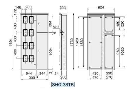 日東工業 SHO-38TB ライトベージュ・SHO-38TBC クリーム 屋外用計器盤