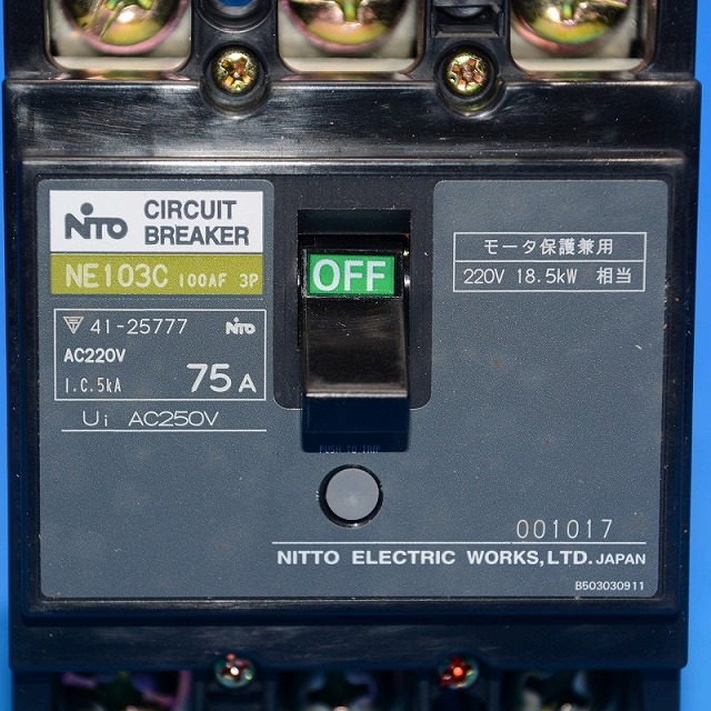 NE53C-MGU3P30A/｜サーキットブレーカ 感震機能付 日東工業 :506