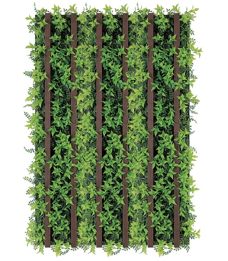 グリーンモード　連接グリーン　GM1602　3連　壁面緑化　木桟付きライン　 セピア