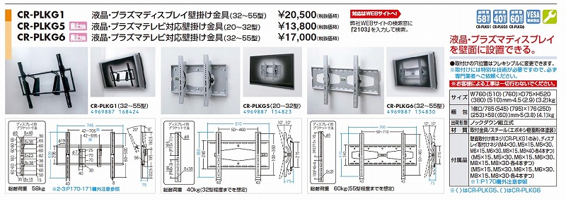 数々の賞を受賞 サンワサプライ CR-PLKG1 液晶 プラズマディスプレイ