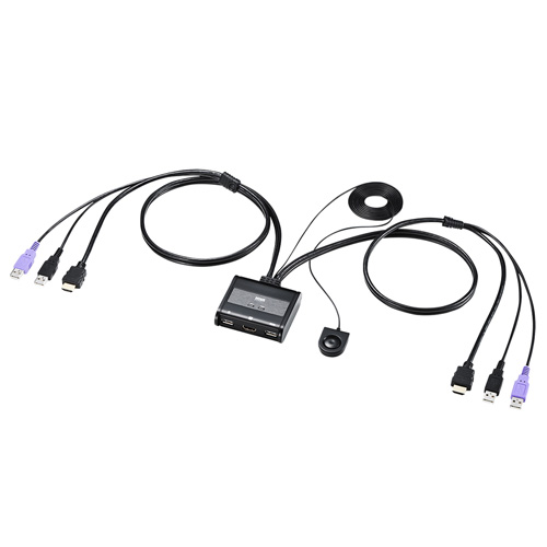 サンワサプライ　SW-KVM2WHU　HDMI対応手元スイッチ付きパソコン自動切替器(2:1)