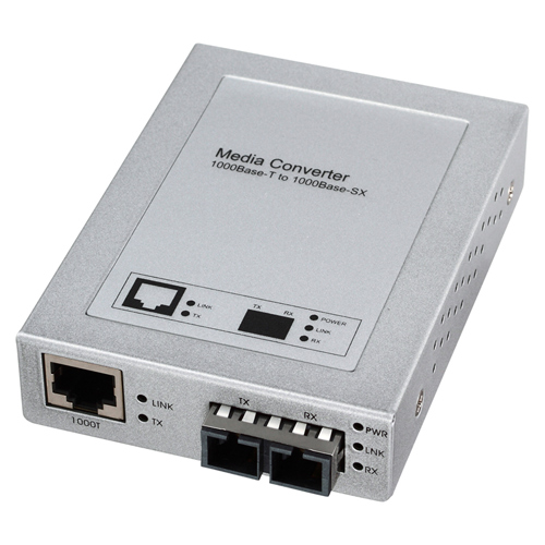 サンワサプライ　LAN-EC212C　光メディアコンバータ（1000BASE-T-1000BASE-SX/LX）