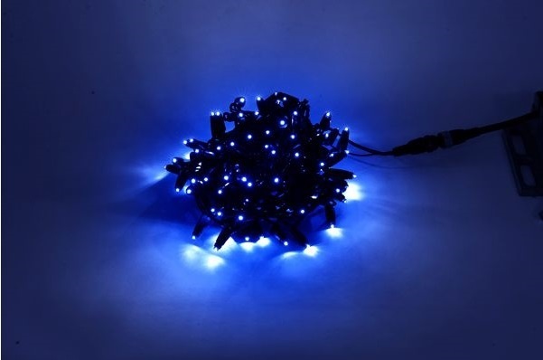 LEDストリングスHITO II　LED-PL165-100-10M-B　ブルー　黒コード　100球