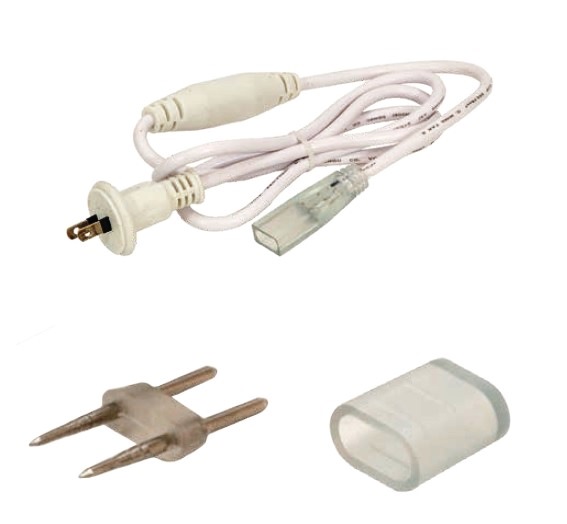 LEDダブルネオン　1.5m整流器付パワーコード・パワーコネクター・エンドキャップ・PVCモール　オプション品