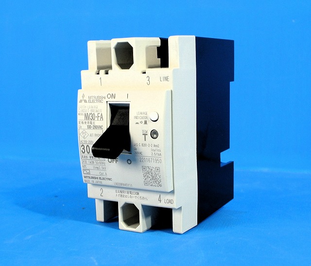三菱電機　制御盤用漏電遮断器　NV30-FA  2P30A　100-200V 30MA