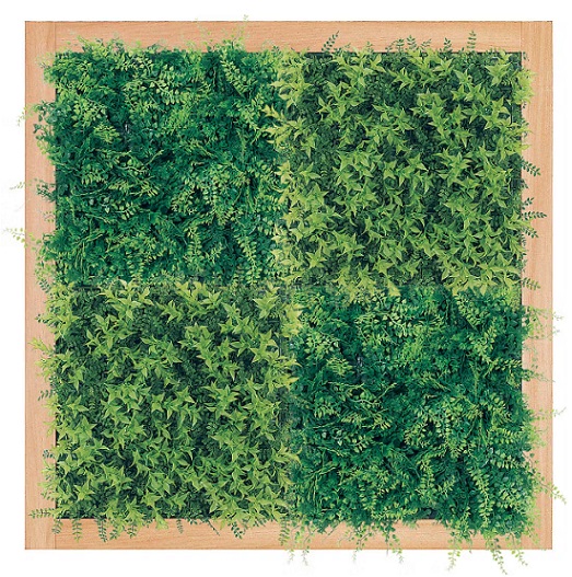グリーンモード　連接グリーン　GM1826　30角4連　壁面緑化　木目フレーム付き（ナチュラル）