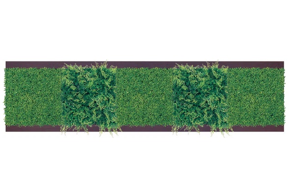 グリーンモード　連接グリーン　GM1829　30角5連　壁面緑化　木目フレーム付き（セピア）