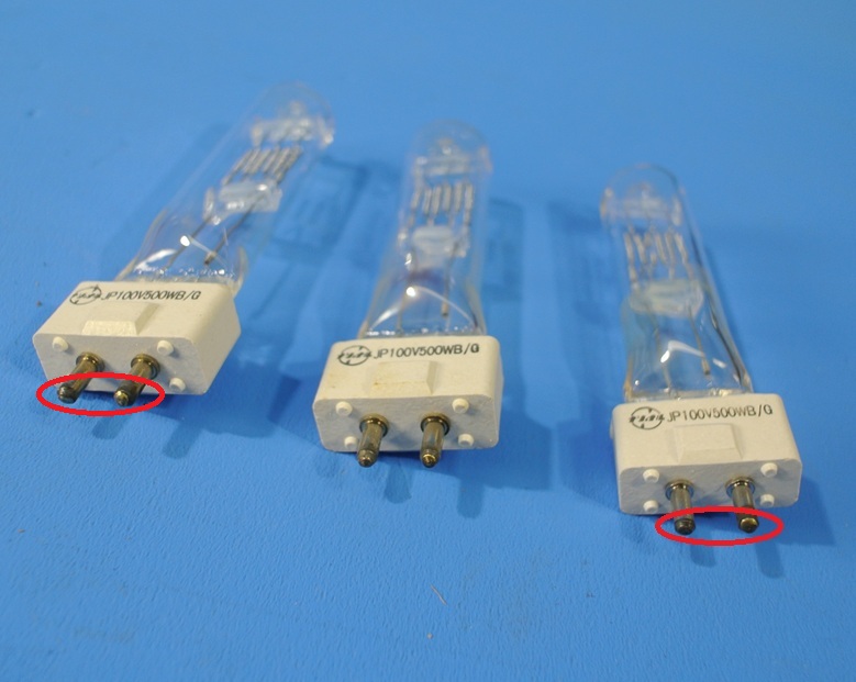 ナショナル　JP100V500W B/G　スタジオ用ハロゲン電球　バイポスト形（片口金形）GYX9.5　※中古品
