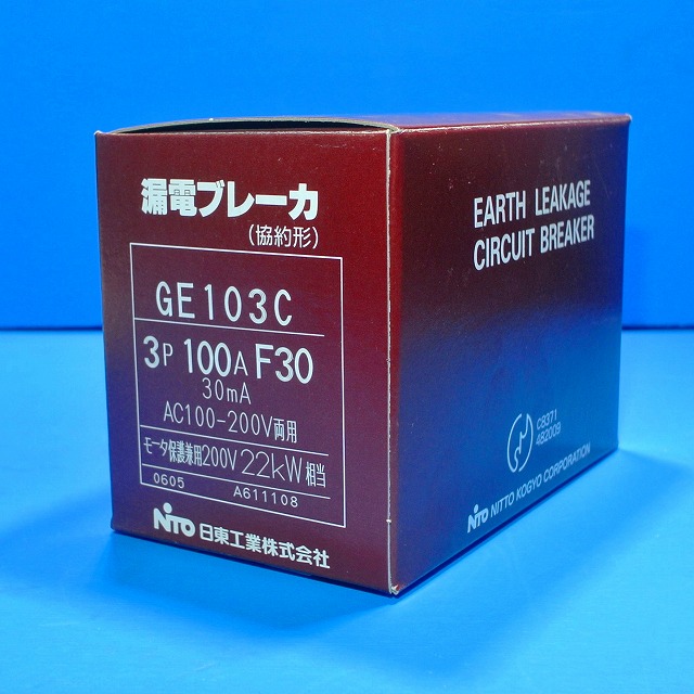 通販 | 日東工業 GE103C 3P100A F30（3P3E 100A 30mA） 漏電