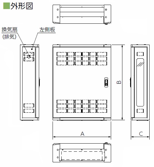 通販 | 日東工業 THD16-6565-BF HUB収納キャビネット 壁掛け・ボデー ...