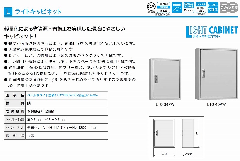 通販 | 日東工業 L16-45PW ライトキャビネット | アドウイクス株式会社
