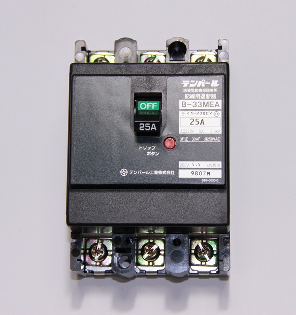 テンパール工業 B123IR12W2 I0r 漏電警報付 配線用遮断器 125AF 3P3E 200V 125A 表面形 