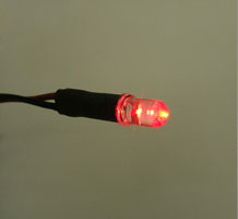 砲弾型LED　φ5mm　DC12V　赤　抵抗接続済　リード線付属