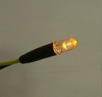 砲弾型LED　φ5mm　DC12V　黄色　抵抗接続済　リード線付属