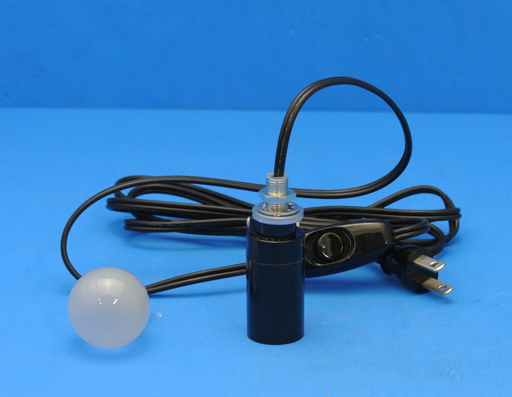 E17ベークソケットセット　STUN-E175-B　コード黒　スライド式　電球付き