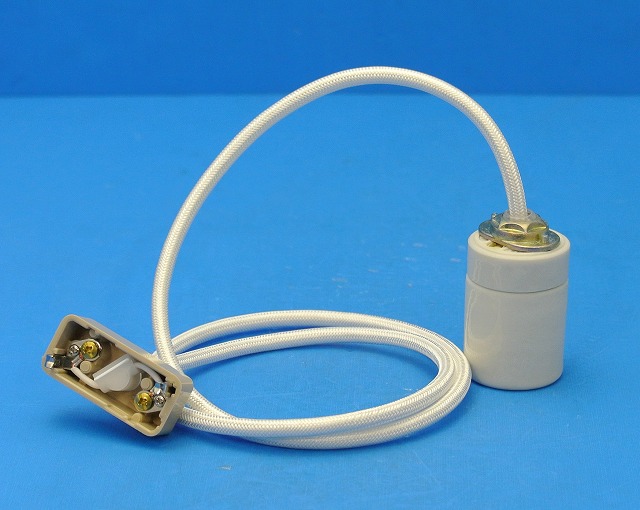 E26磁器ソケットセット　コードM　PEUN-E2610-W　1灯用ペンダント器具　コード：白