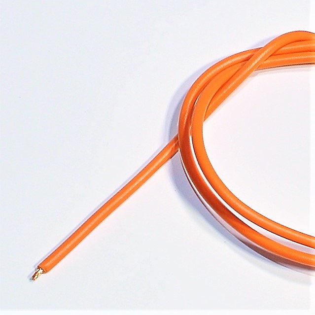 電線　S-HVSF0.5ｍ㎡　橙　単心耐熱ビニルコード(105℃タイプ)　耐熱ビニルコード