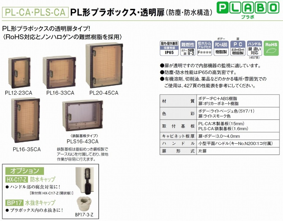 通販 | 日東工業 PL10-45CA PL形プラボックス 透明扉・木製基板タイプ