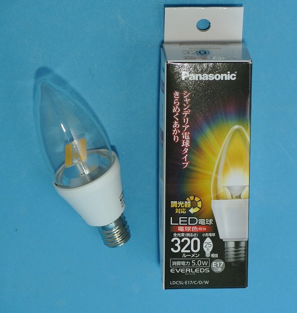 通販 | Panasonic LED電球 EVERLEDS LDC5LE17CDW E17 シャンデリアタイプ LDC5LE17CDW