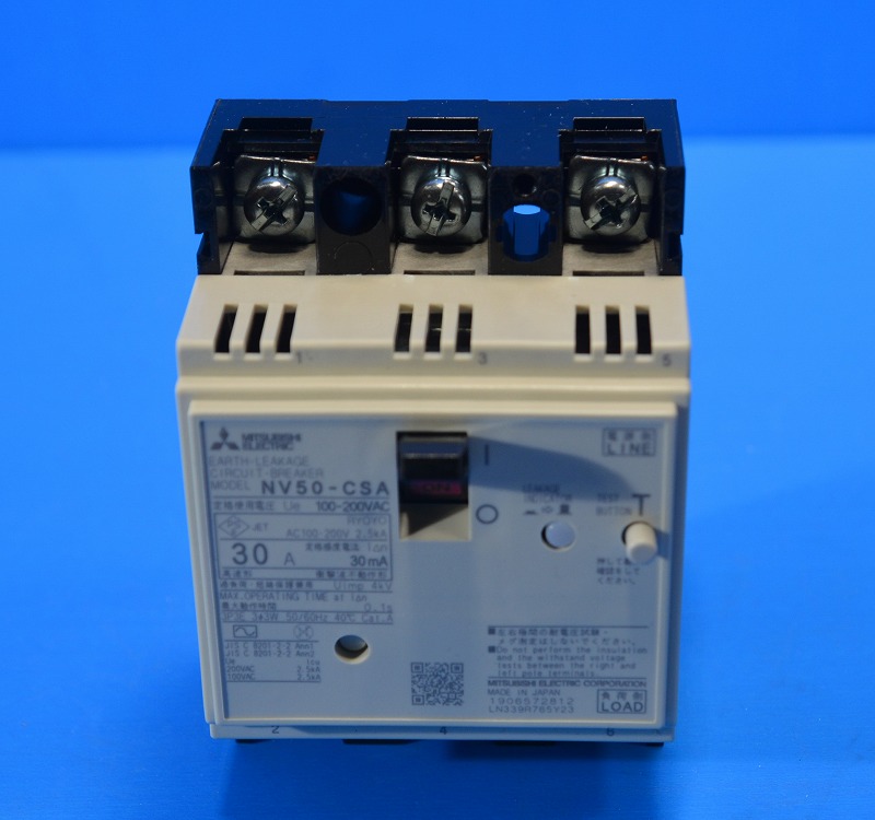 三菱電機　NV50-CSA　3P30A　30mA　NV形漏電遮断器　Cクラス　