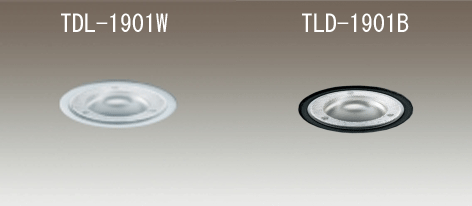 テス・ライティング　什器用薄型ダウンライト　TDL-1901W、TDL-1901B