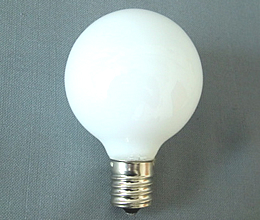 電球　G50　ホワイト球　110V40W　E17　W　ホワイト　【取り寄せ商品】