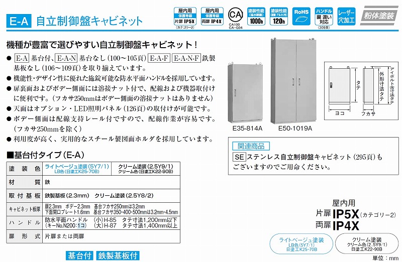 人気ショップ 電材ONLINE日東工業 E40-723A自立制御盤キャビネット 基台付 色ライトベージュ