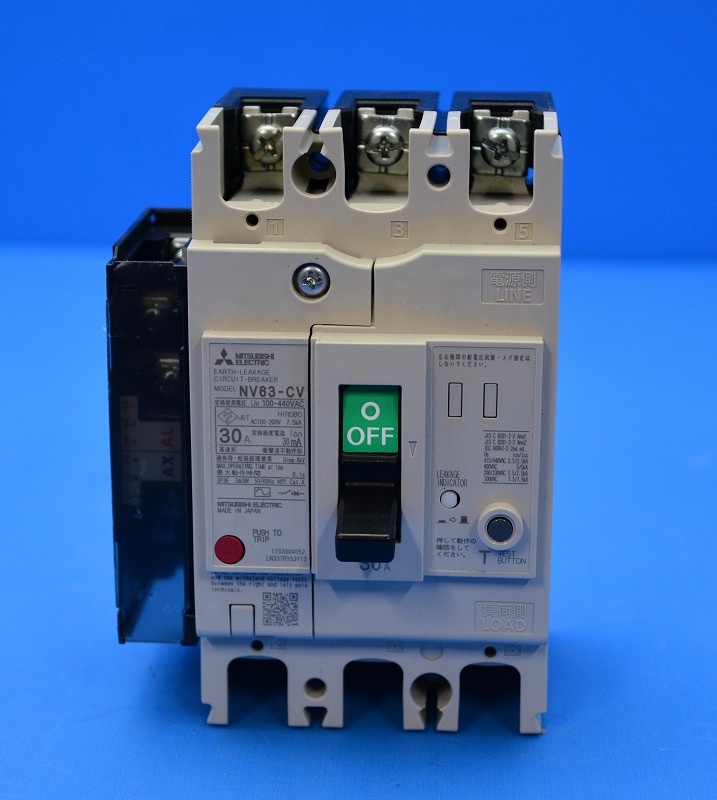通販 | 三菱電機 NV63-CV 3P30A 30mA （AL・AX-1LS SLT） 漏電遮断器 