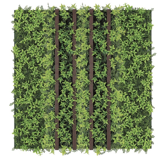 グリーンモード　連接グリーン　GM1732　4連　壁面緑化　木桟付きライン　セピア