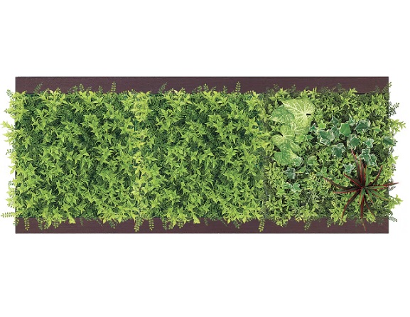 グリーンモード　連接グリーン　GM1722　30角3連（900㎜SP）　壁面緑化　木目フレーム付き（セピア）
