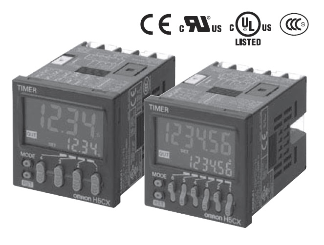 オムロン　H5CX-BWSD-N　 デジタルタイマ　6桁表示タイプ　端子台タイプ　DC電源　Tr出力