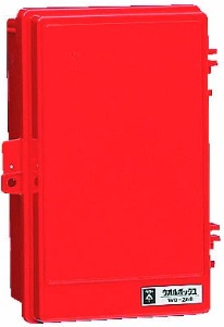 未来工業（MIRAI)　WB-2AOR　ウオルボックス（プラスチック製防雨ボックス）　赤色　危険シール付　〈屋根無〉 タテ型