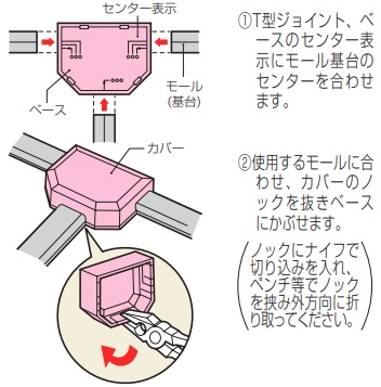 通販 | 未来工業（MIRAI) MLT-MW カベ白 Ｔ型ジョイント（中） モール