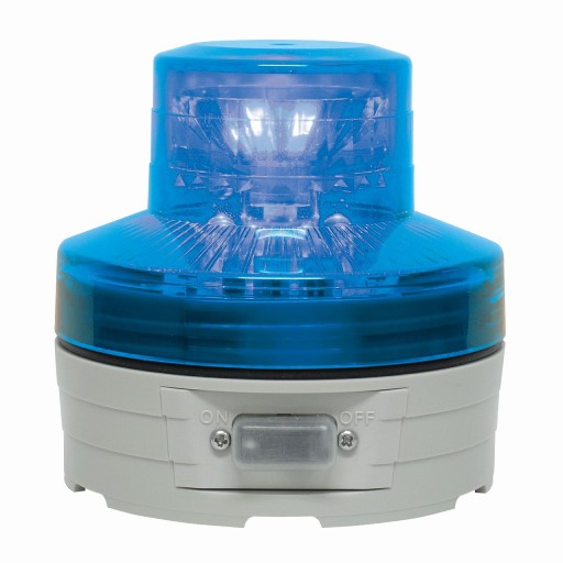 日恵製作所（NIKKEI） VL07B-003AB　青　電池式小型LED回転灯　ニコUFO　手動