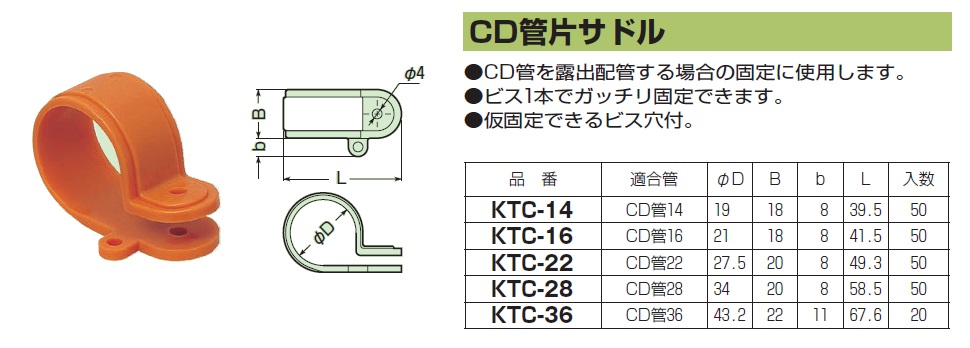 14周年記念イベントが 未来工業 CD管片サドル 適合CD管16 50個 KTC-16 novomont.si