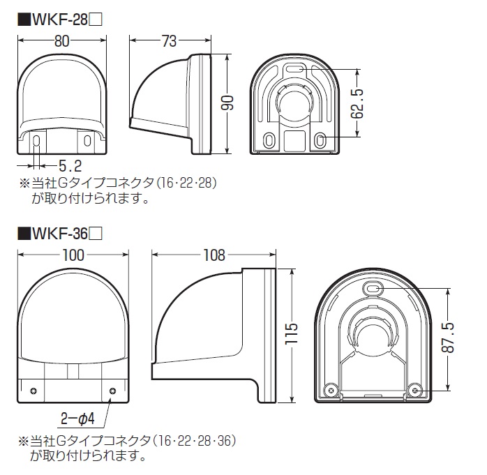 190円 大きい割引 未来工業 引込みカバーフード WKF-36J