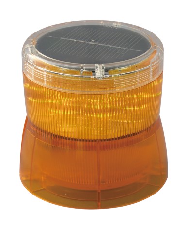 日恵製作所（NIKKEI）　VM10S-BY　黄　ニコソーラー（充電電池式）　ソーラー式LED回転灯　φ105
